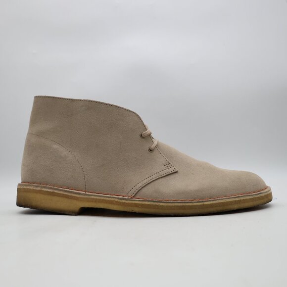 Clarks Originals Desert Boots Men's Size 13 M Beige Suede Chukka Crepe Sole - Picture 1 of 10